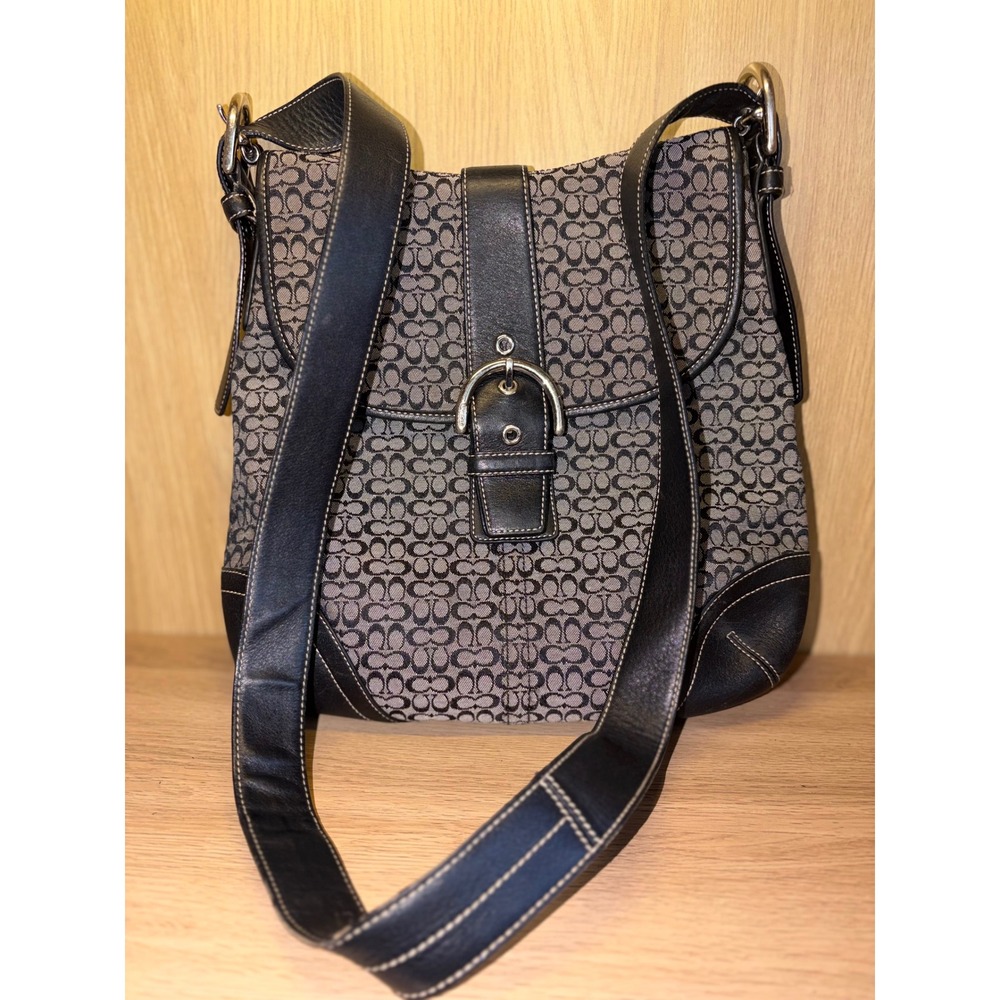 Coach Signature Jacquard Crossbody Bag Black - Picture 4 of 7